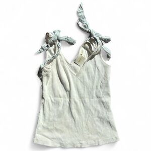 Maeve by Anthropologie Cream Tie-Shoulder Women's Top Size Small